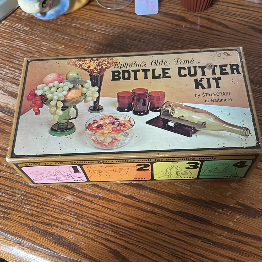 Vintage Ephrem's Original Olde Time Bottle Cutter Kit~Cut Bottles Jar Glass RARE